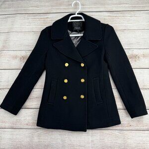 J. Crew Stadium Cloth Nello Gori Double Breasted Wool Jacket Women's 4‎ Black